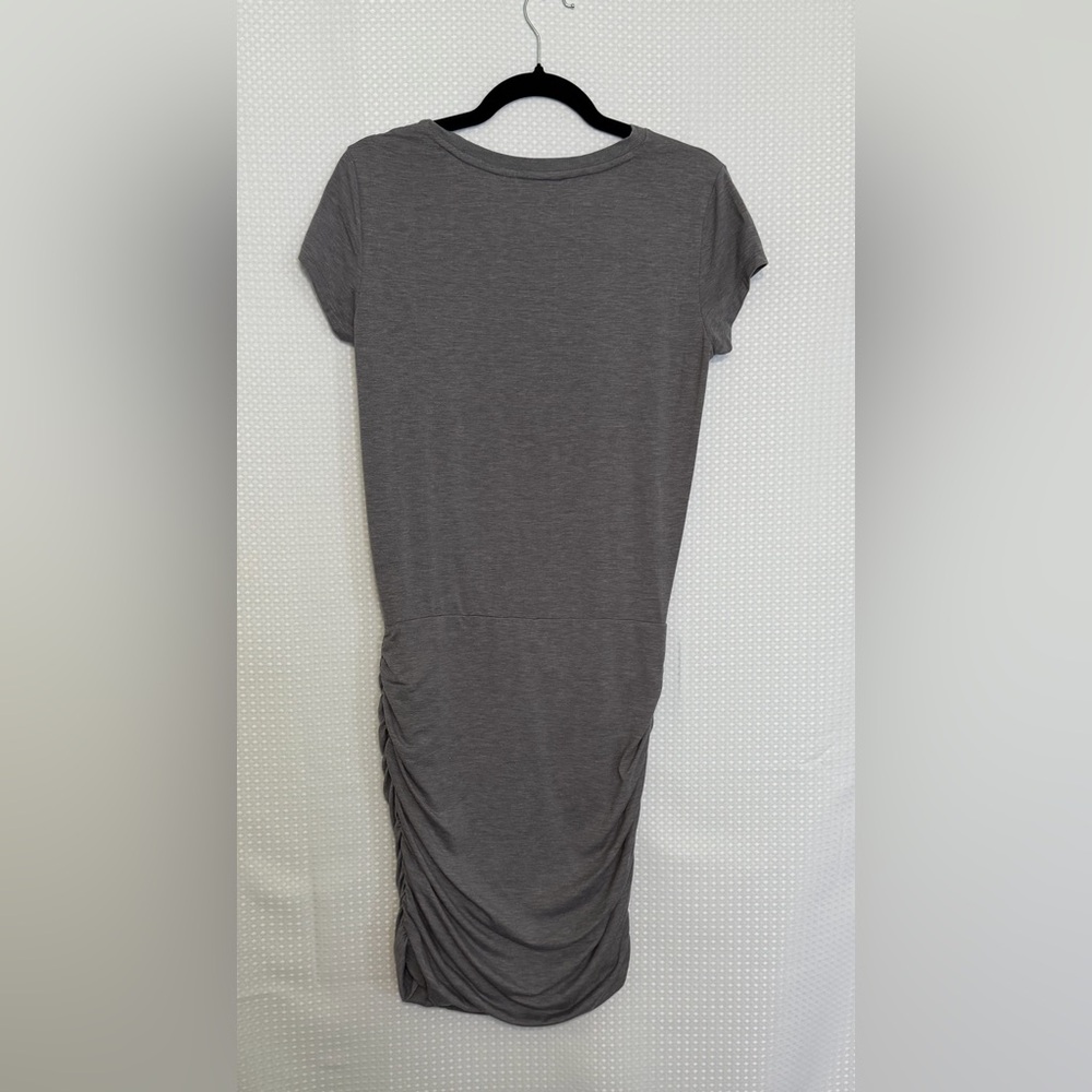 Athleta Topanga Gray Ruched Side T Shirt Dress Athleisure Casual Size S - Picture 6 of 8